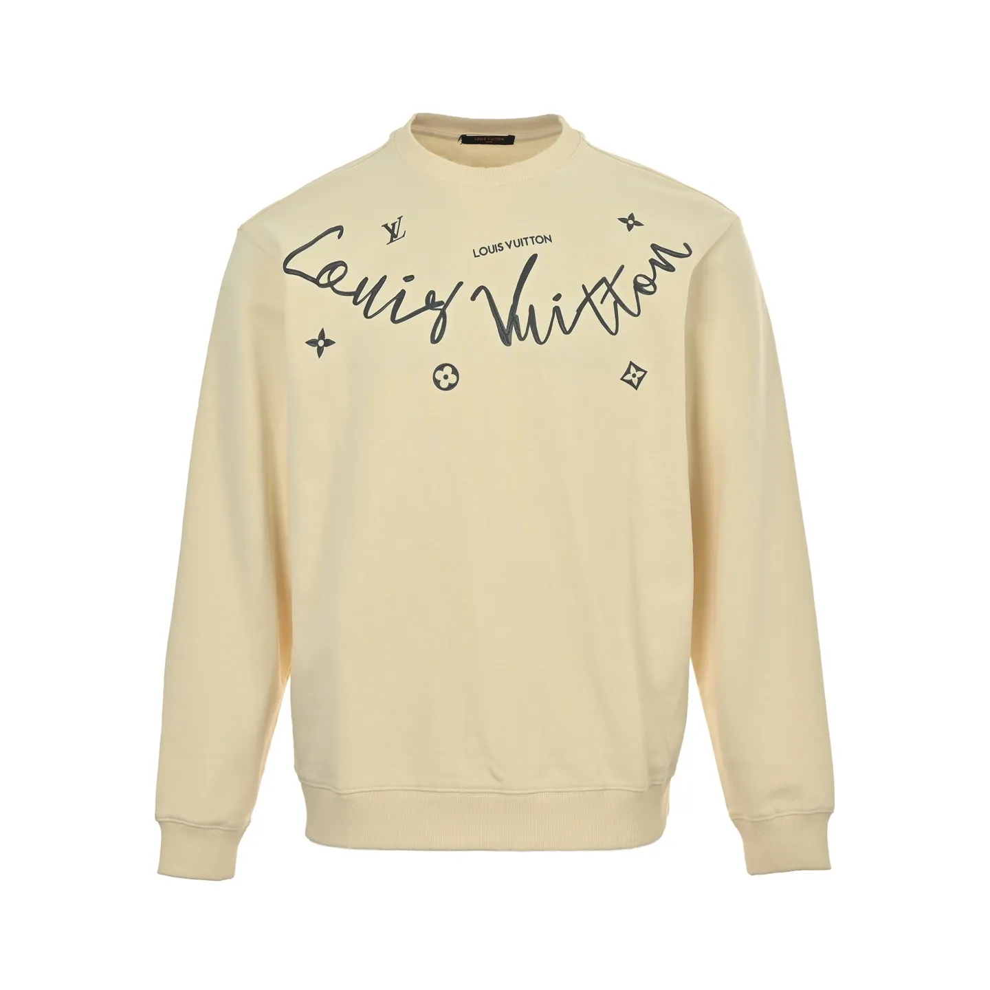 Louis Vuitton/Louis Vuitton 25Fw cursive signature letter print crew neck sweatshirt